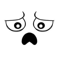 Hand Drawn Cartoons Faces vector ilustration. Expressive eyes and mouth, smiling, crying and surprised character face expressions. Caricature comic emotions or emoticon doodle. 