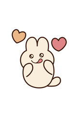 Kawaii Smiley Face Sticker: Cute Character for Any Project