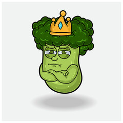 Broccoli Mascot Character Cartoon With Jealous expression.