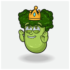 Broccoli Mascot Character Cartoon With Happy expression.