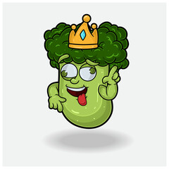 Broccoli Mascot Character Cartoon With Crazy expression.