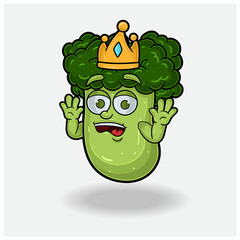Broccoli Mascot Character Cartoon With Shocked expression.
