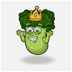 Broccoli Mascot Character Cartoon With Dont Know Smile expression.