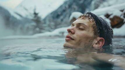 Portrait of a smiling male in water in pool