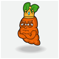 Carrot Mascot Character Cartoon With Jealous expression.