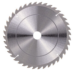 New circular saw blade for cutting wood. Isolated background.