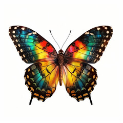 Beautiful multicolor butterfly isolated on a white background