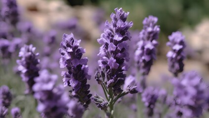 Obraz premium lavender flowers blowing in the wind.