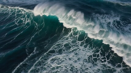 Close-up view of big ocean waves