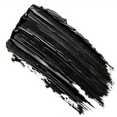 Black acrylic oil brush paint isolated on a white background
