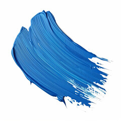 Blue acrylic oil brush paint isolated on a white background