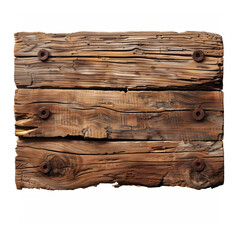Old grunge wood billboard isolated on a white background