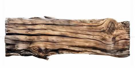 Old wood banner isolated on a white background