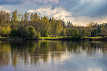 Fototapeta na wymiar bank of the river in spring