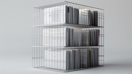 Architectural Sophistication: Minimalist Wire-frame Magazine Rack for Glossy Publications