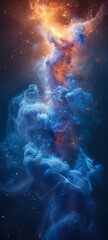 Fototapeta na wymiar Blue Inferno A Swirl of Flames