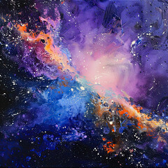 Fototapeta premium Galactic Dreams Oil-Painted Space Odyssey