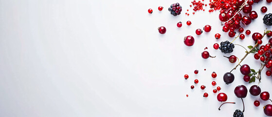 Different berries on a white background