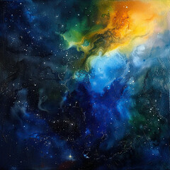 Obraz na płótnie Canvas Galactic Dreams Oil-Painted Space Odyssey