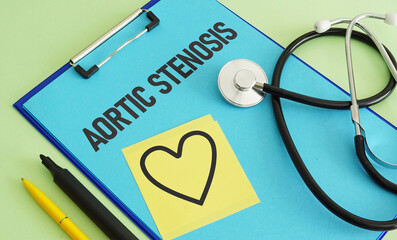 Aortic stenosis is shown using the text