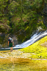 Obraz premium Grosser Wasserfall im Eistobel im Westallgäu (Bayern)
