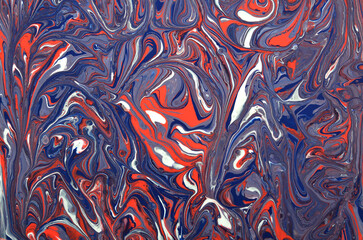 abstract art background blue and red with a wave pattern