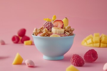 Organic cereal meal times feature calorie-wise orange organic porridge, dried for health with carbs alongside strawberry dried fruit in trending morning fruit servings.