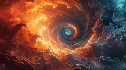 Spectacular abstract vortex of vibrant colors swirling dramatically