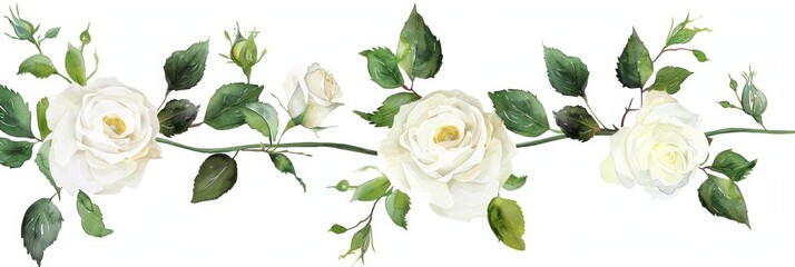 Delicate Floral Wedding Concept on White Background Generative AI