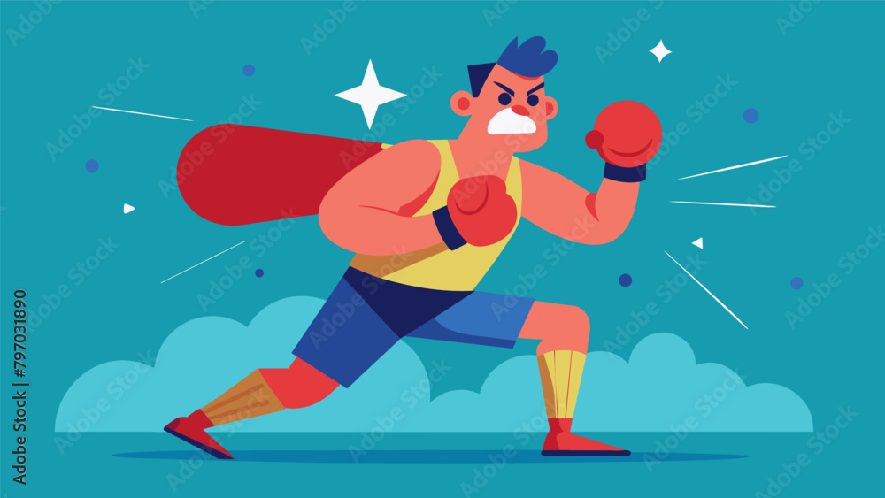 Aufkleber a boxer mentally visualizing themselves dodging and countering punches to overcome their fear of tak