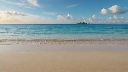 Fototapeta na wymiar Beautiful natural view of tropical beach and sea on a sunny day.
