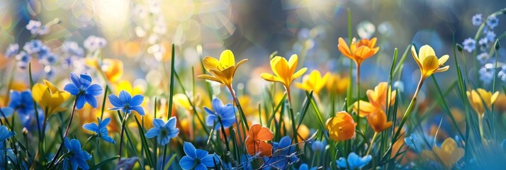 Vibrant Spring Flowers Arrangement Generative AI - obrazy, fototapety, plakaty