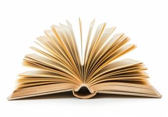 Open book on white background