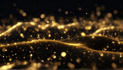 Luminous gold grain powder background.