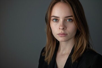 Fototapeta premium Portrait of a Young Woman with Intense Gaze