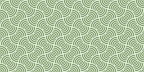 Japanese seamless pattern in oriental geometric traditional style.Circle ornament.Green abstract asian creative motif. Vintage tiger.