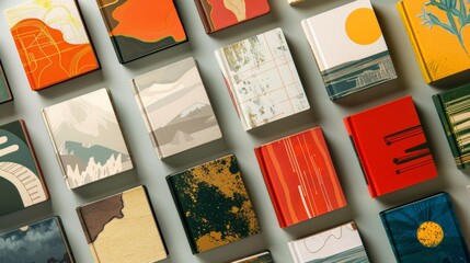 Collection of Artistic Notebooks with Various Cover Designs