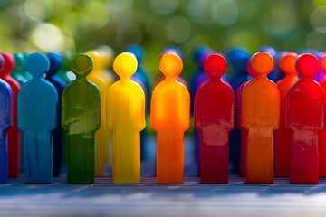 Stylized people representing diversity and social equity promoting fairness and inclusion. Concept Diversity, Social Equity, Fairness, Inclusion, Stylized People