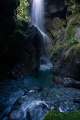 Waterfall in a canyon near Wanaka New Zealand
