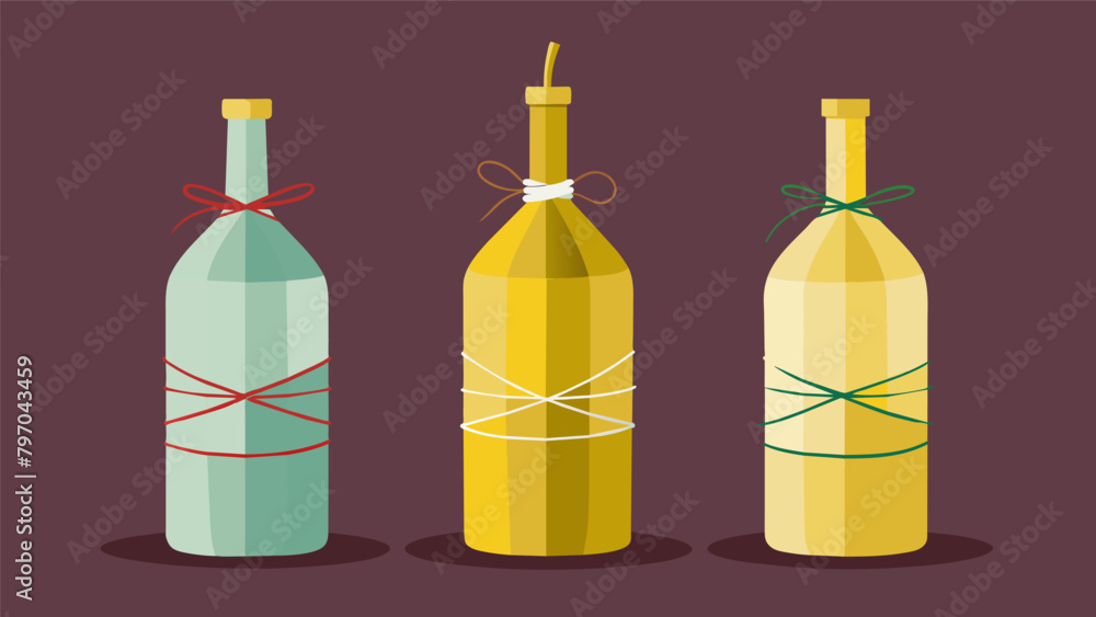 Poster turning empty wine bottles into chic vases by adding metallic paint and twine.