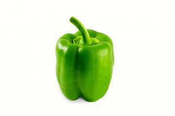 garden fresh green pepper or bell pepper in white background