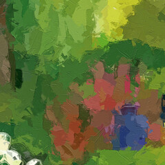 Oil paintings and various flowers, lotus leaves, lotus ponds, and the beauty of marine life