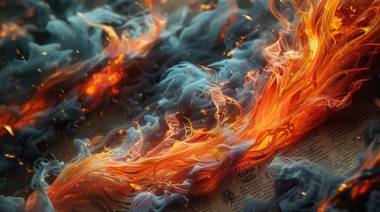 Stunning visual of 'From the Ashes' in fiery glowing letters amid flames