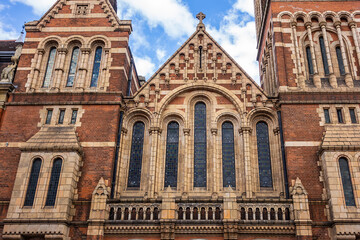 Fototapeta premium Red brick Ukrainian Cathedral of the Holy Family (1891), previously Ukrainian Catholic Cathedral of Holy Family in Exile, Ukrainian Greek Catholic Eparchy of Holy Family of London. London, UK.