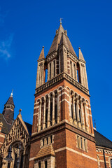 Fototapeta premium Red brick Ukrainian Cathedral of the Holy Family (1891), previously Ukrainian Catholic Cathedral of Holy Family in Exile, Ukrainian Greek Catholic Eparchy of Holy Family of London. London, UK.