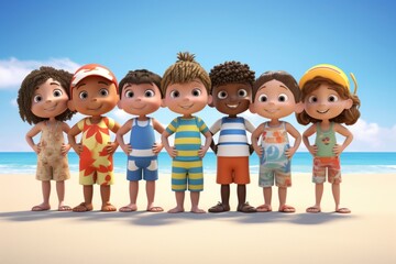 Beach outdoors cartoon summer.