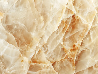 Multilayer texture of natural crystal covered with cracks and chips surprising with delicate tone transitions. Smooth surface of beige quartz with reflect light and creating depth inside stone