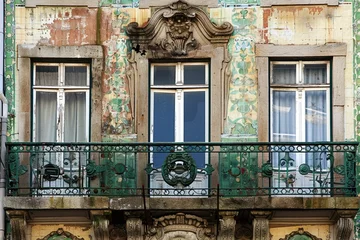 Fotobehang Häuserreihe am Douro- Altstadt von Ribeira-Porto/Portugal. Beautiful simple AI generated image in 4K, unique. © ArtSpree