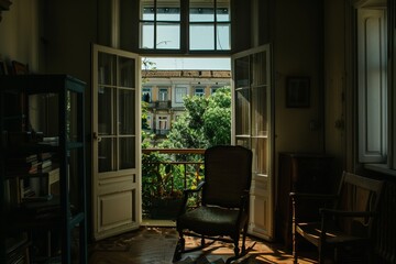 Fototapeta premium Häuserreihe am Douro- Altstadt von Ribeira-Porto/Portugal. Beautiful simple AI generated image in 4K, unique.
