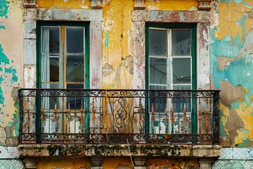 Häuserreihe am Douro- Altstadt von Ribeira-Porto/Portugal. Beautiful simple AI generated image in 4K, unique.